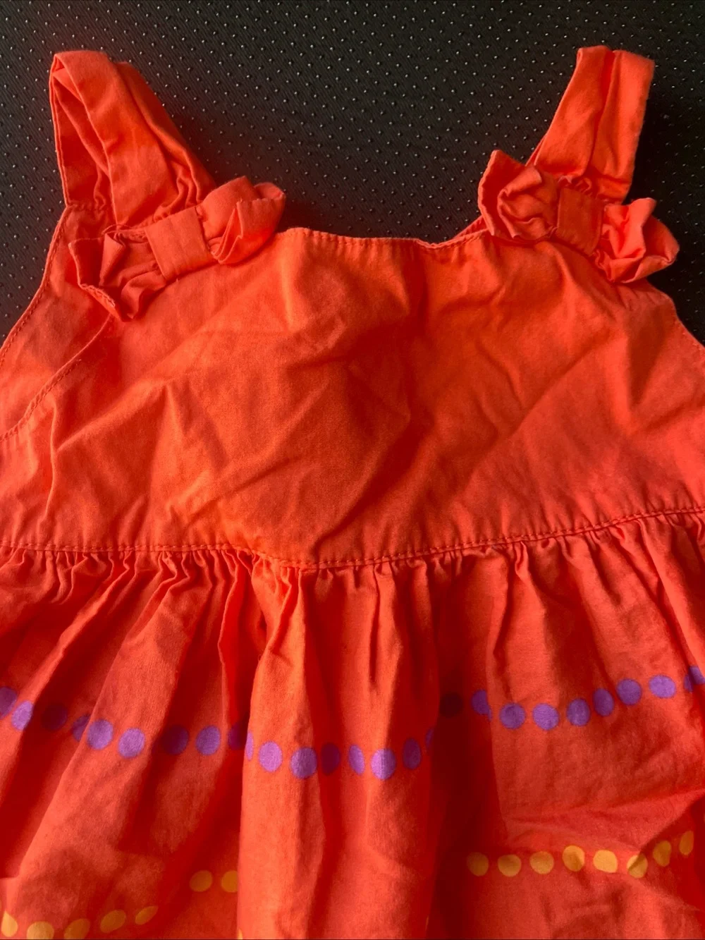 Gymboree Orange Multicolor Dot-Stripe Sundress